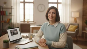 Shadi teacher is smiling