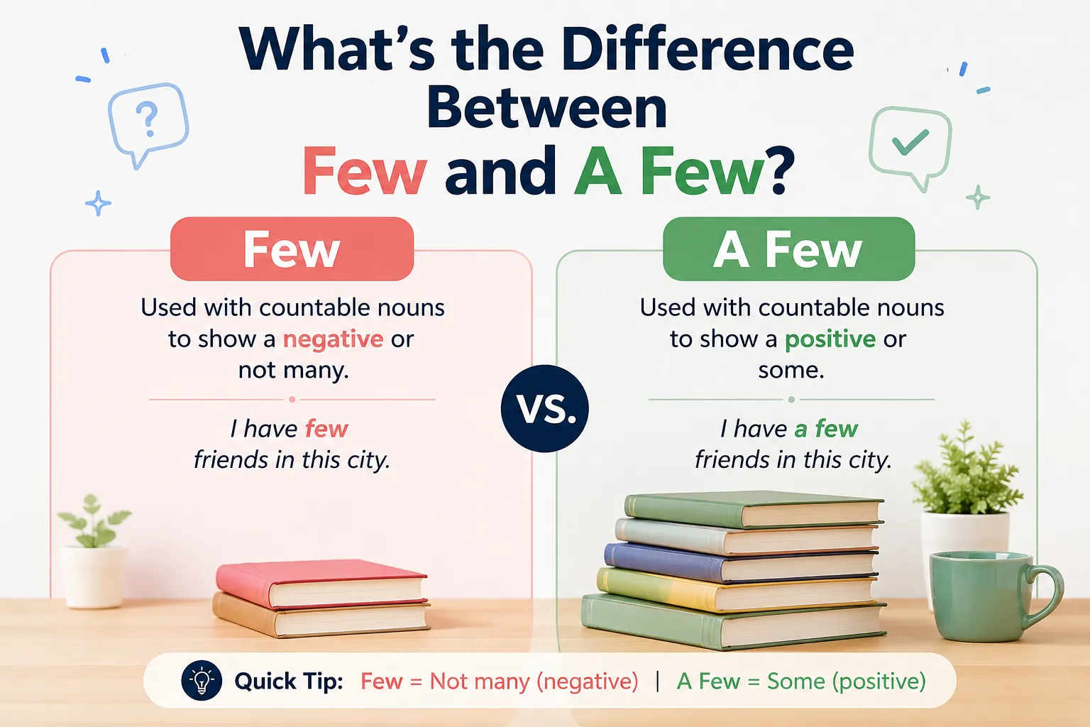 What's the difference between few and a few